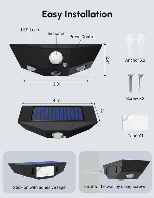 Load image into Gallery viewer, Smartdany 12 Pack Solar Fence Lights Motion Sensor 60 Lumens Waterproof White

