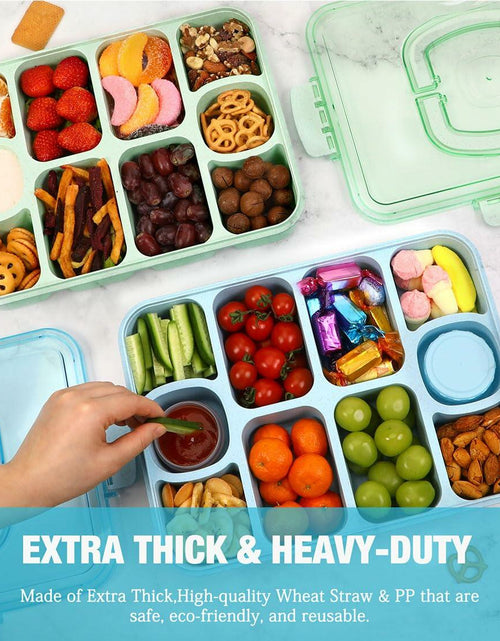 Load image into Gallery viewer, Caperci Snackle Box Large 10-Compartment Tray with Lid Handle Blue
