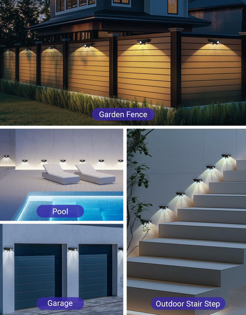 Load image into Gallery viewer, Smartdany 12 Pack Solar Fence Lights Motion Sensor 60 Lumens Waterproof White

