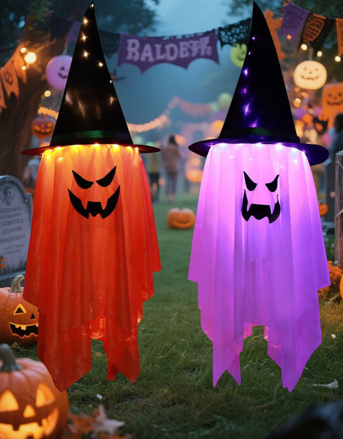 Load image into Gallery viewer, Svkipibe 2PCS 42x14in Halloween Large Standing Ghost Lights Orange 8 Modes
