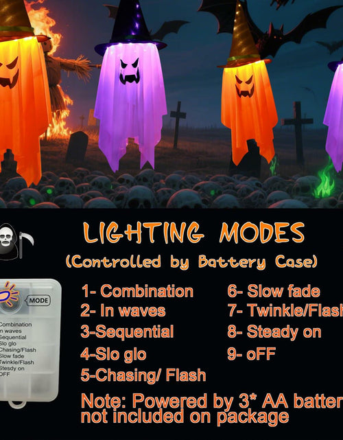 Load image into Gallery viewer, Svkipibe 2PCS 42x14in Halloween Large Standing Ghost Lights Orange 8 Modes
