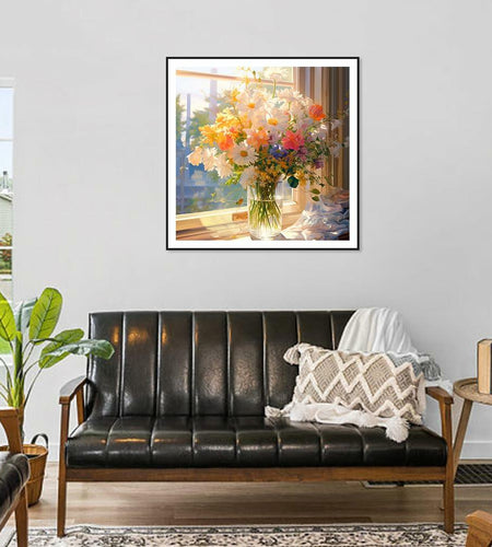 AMORARS 5D Diamond Painting Kit Flower DIY Art Deco Nature 12x12 Inch