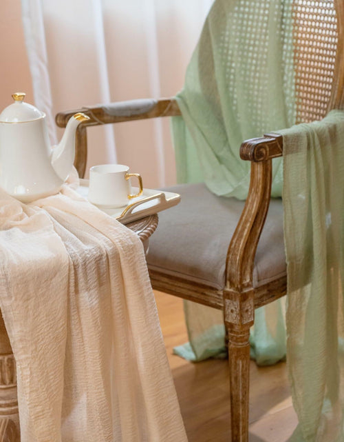 Load image into Gallery viewer, Sioipioi Sage Green Cheesecloth Table Runner 35x120 Inch 1 Pack
