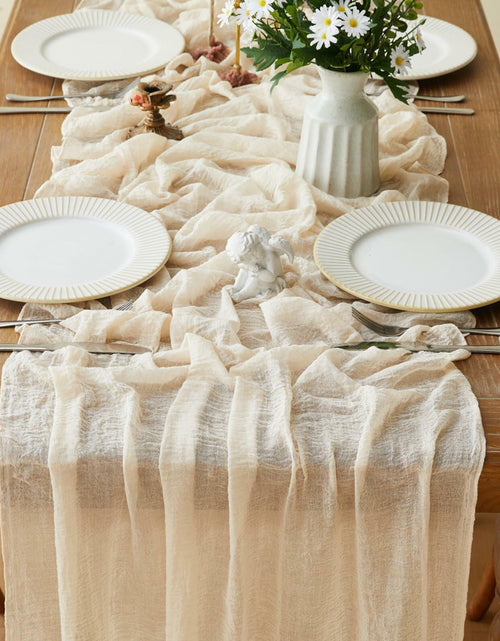 Load image into Gallery viewer, Sioipioi Sage Green Cheesecloth Table Runner 35x120 Inch 1 Pack
