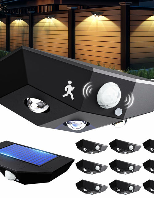 Load image into Gallery viewer, Smartdany 12 Pack Solar Fence Lights Motion Sensor 60 Lumens Waterproof White
