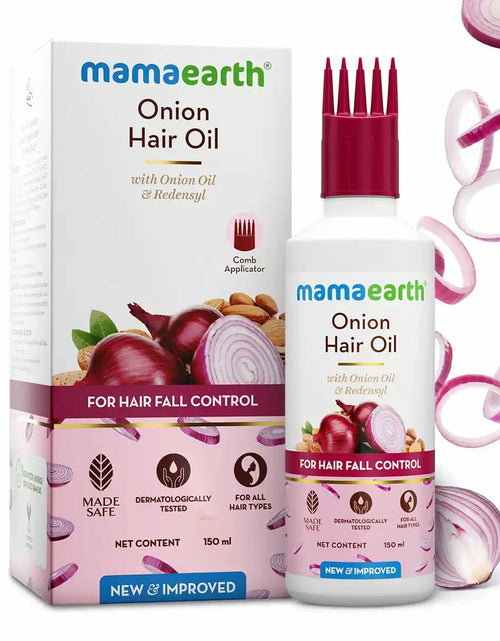 Load image into Gallery viewer, Mamaearth Onion Hair Oil Anti Hair Loss with Redensyl 150ml
