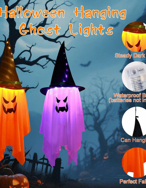 Load image into Gallery viewer, Svkipibe 2PCS 42x14in Halloween Large Standing Ghost Lights Orange 8 Modes
