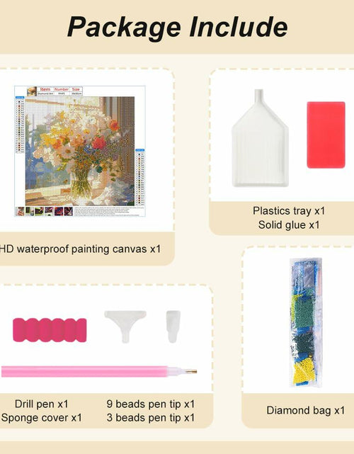 Load image into Gallery viewer, AMORARS 5D Diamond Painting Kit Flower DIY Art Deco Nature 12x12 Inch
