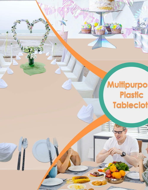 Load image into Gallery viewer, Kongdaoth Orange Disposable Plastic Tablecloths 54x108in 12 Pack
