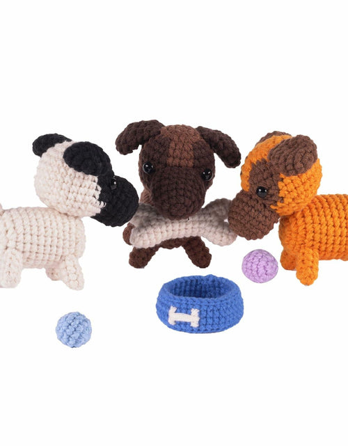 Load image into Gallery viewer, Finnacy Crochet Dog Kit Husky 3 pcs Yarn Hook Accessories Starter Kit

