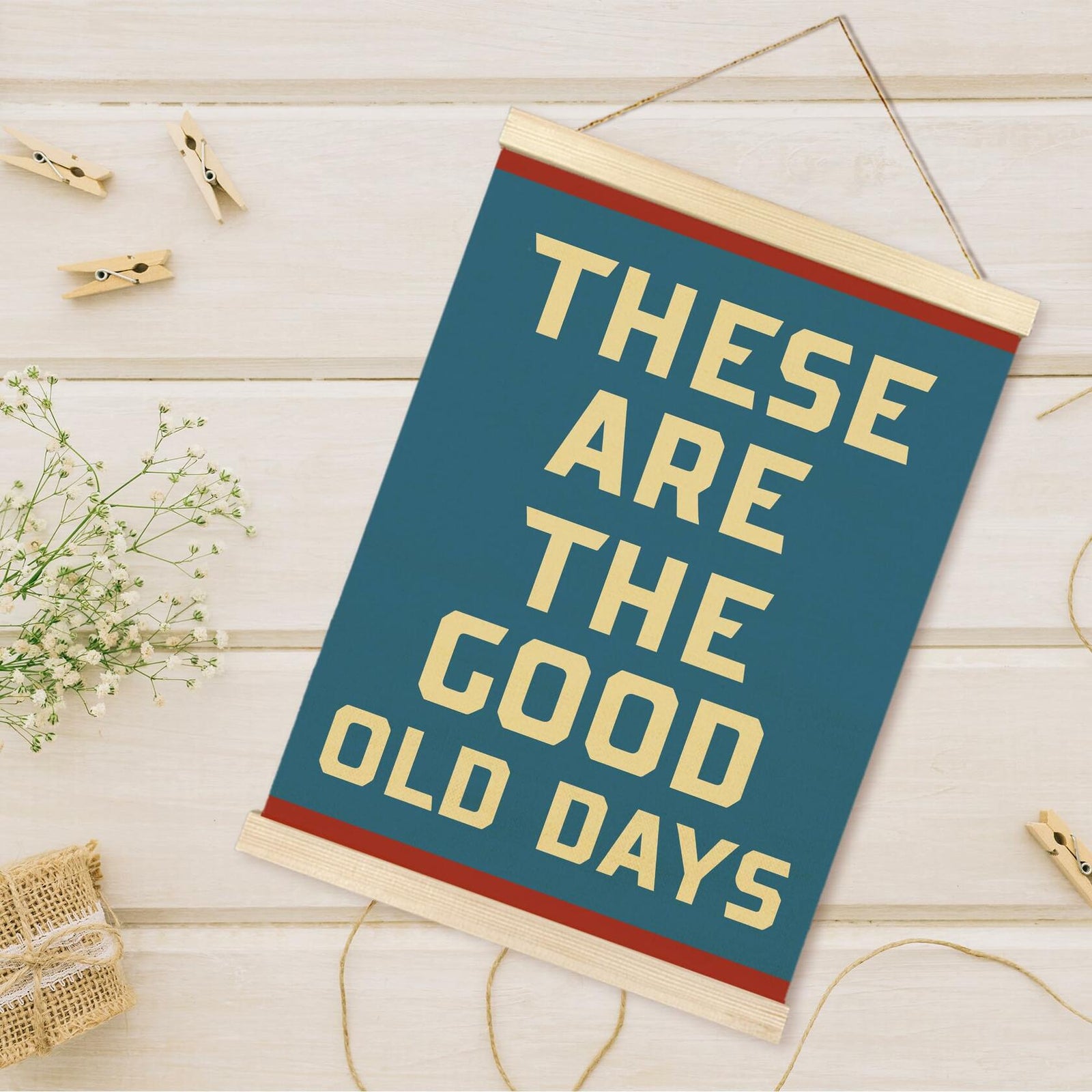 TAEDIN Inspirational Rustic Wall Art Poster Hanger Frame 12x16 Deep Blue