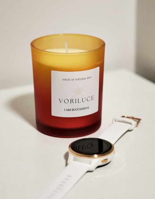 Load image into Gallery viewer, Voriluce Intention Scented Soy Candle 5.3oz Rose Patchouli 32hr Burn
