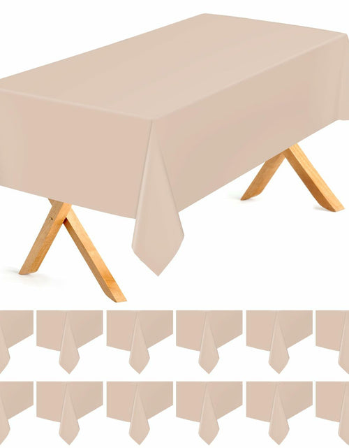 Load image into Gallery viewer, Kongdaoth Orange Disposable Plastic Tablecloths 54x108in 12 Pack
