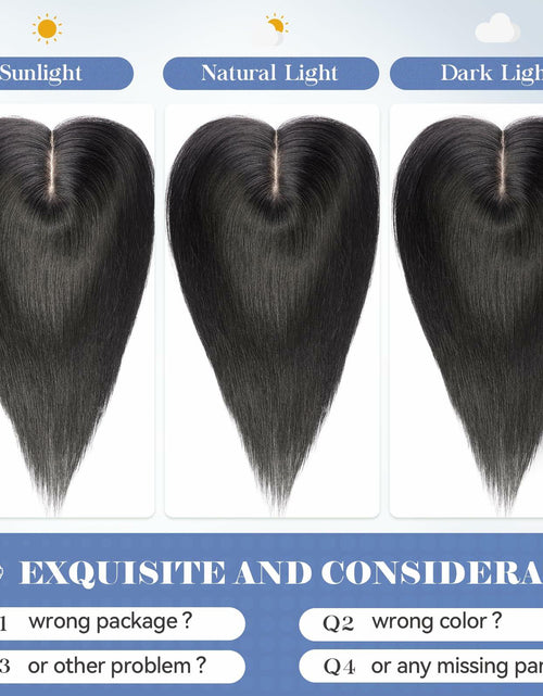 Load image into Gallery viewer, HAIRCUBE Hair Toppers for Women Real Human Hair 14in Natural Black 5x5.5in Base
