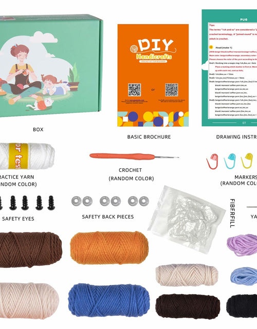 Load image into Gallery viewer, Finnacy Crochet Dog Kit Husky 3 pcs Yarn Hook Accessories Starter Kit
