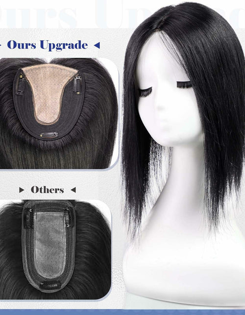 Load image into Gallery viewer, HAIRCUBE Hair Toppers for Women Real Human Hair 14in Natural Black 5x5.5in Base

