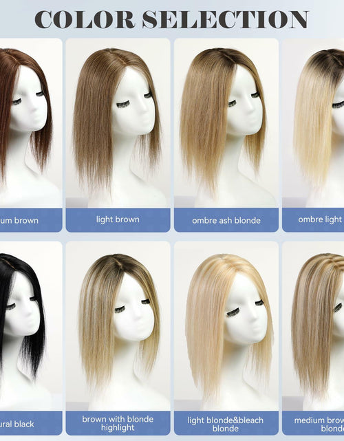 Load image into Gallery viewer, HAIRCUBE Hair Toppers for Women Real Human Hair 14in Natural Black 5x5.5in Base
