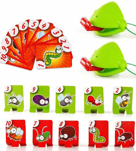 XSDY Frog Tongue Game Blowing Air Insect Cardboard Multiplayer Double Pack
