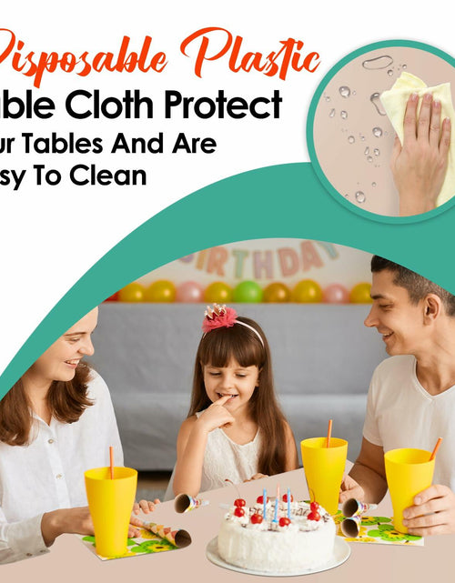 Load image into Gallery viewer, Kongdaoth Orange Disposable Plastic Tablecloths 54x108in 12 Pack
