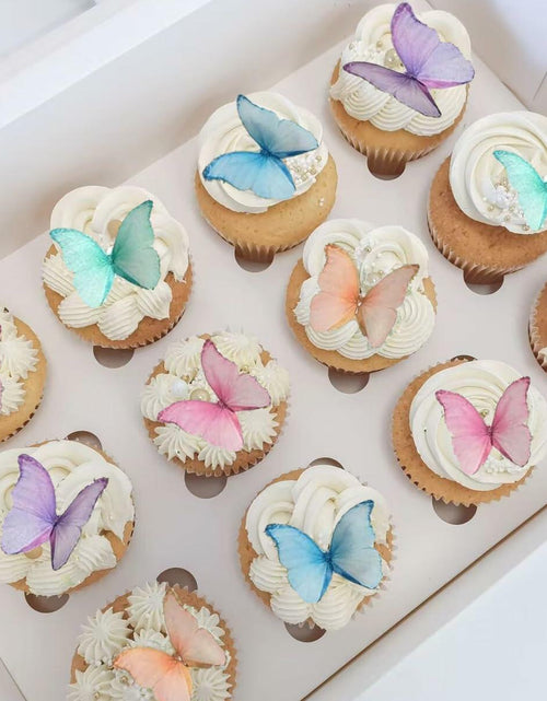 Load image into Gallery viewer, CHOCKACAKE Edible Butterflies Cake Toppers Set of 24 1.77in Multi-Color Paper
