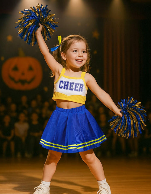 Load image into Gallery viewer, JenPen Girls Cheerleader Dress Crop Top Skirt Bow Hair Rope Ball Size L
