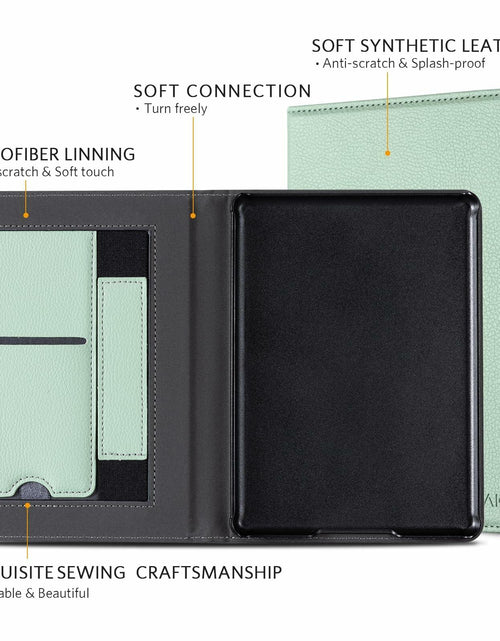Load image into Gallery viewer, CoBak Kindle Paperwhite 11th Gen 6.8" PU Leather Case Stand Agave Green
