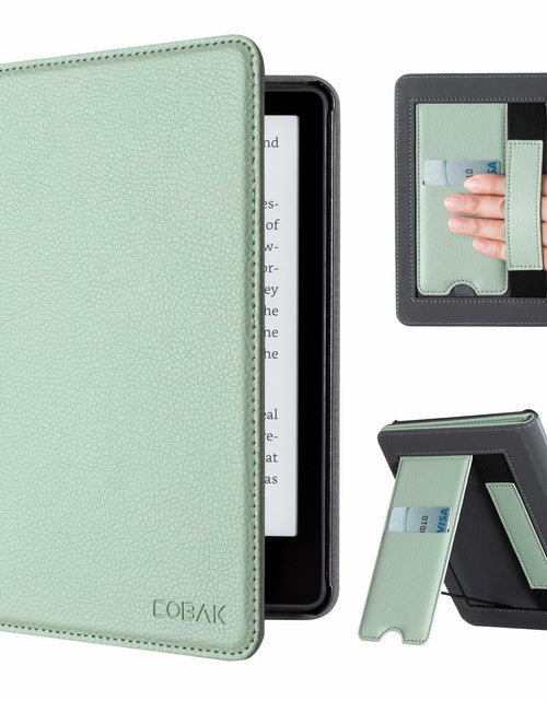 Load image into Gallery viewer, CoBak Kindle Paperwhite 11th Gen 6.8" PU Leather Case Stand Agave Green
