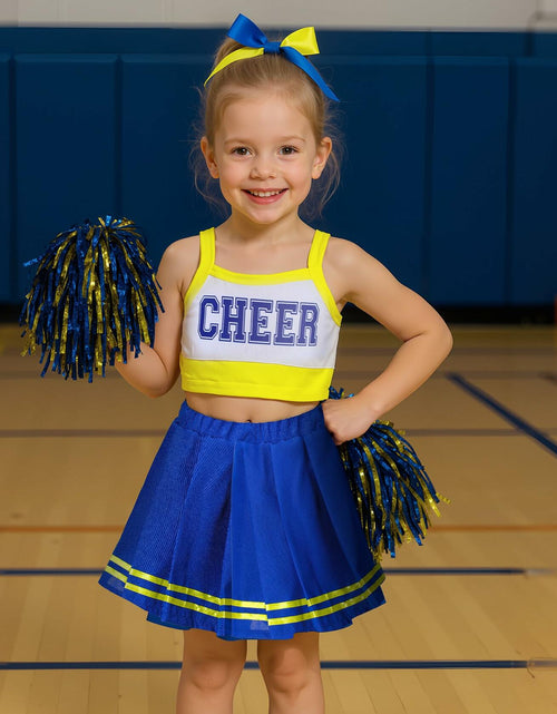 Load image into Gallery viewer, JenPen Girls Cheerleader Dress Crop Top Skirt Bow Hair Rope Ball Size L
