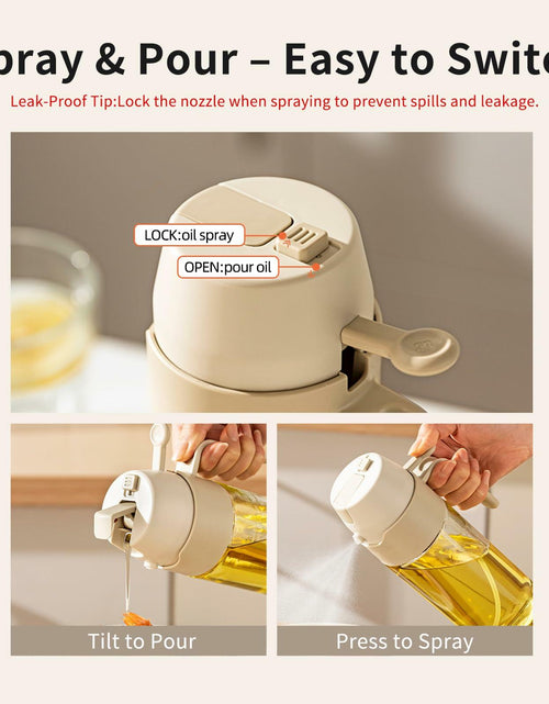 Load image into Gallery viewer, MDZF SWEET HOME Oil Sprayer 12.3oz 2-in-1 Olive Oil Dispenser White
