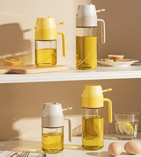 MDZF SWEET HOME Oil Sprayer 12.3oz 2-in-1 Olive Oil Dispenser White