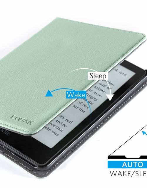 Load image into Gallery viewer, CoBak Kindle Paperwhite 11th Gen 6.8" PU Leather Case Stand Agave Green
