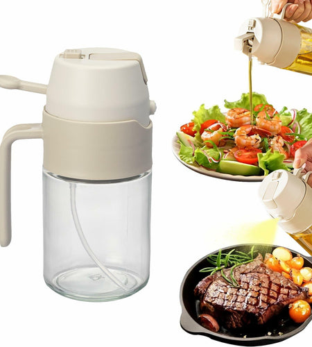 MDZF SWEET HOME Oil Sprayer 12.3oz 2-in-1 Olive Oil Dispenser White
