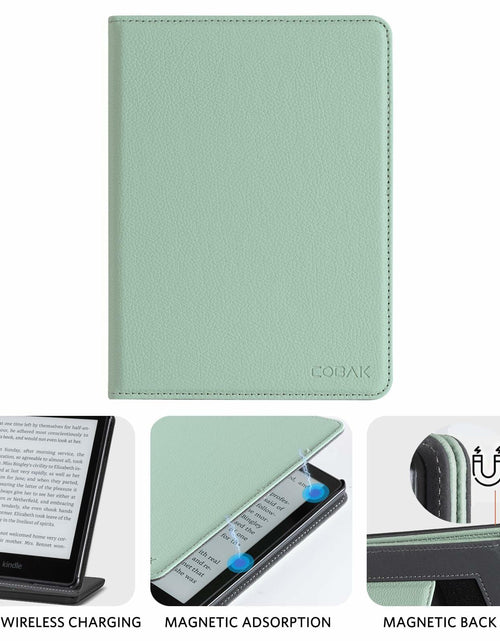 Load image into Gallery viewer, CoBak Kindle Paperwhite 11th Gen 6.8" PU Leather Case Stand Agave Green
