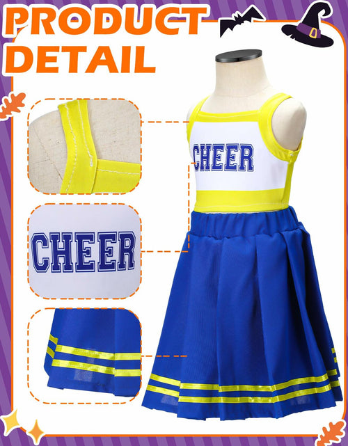 Load image into Gallery viewer, JenPen Girls Cheerleader Dress Crop Top Skirt Bow Hair Rope Ball Size L

