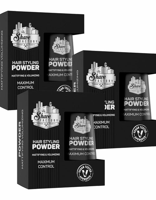 Load image into Gallery viewer, The Shave Factory Hair Styling Powder 20g Mattifying Volumizing 3 Pack Black
