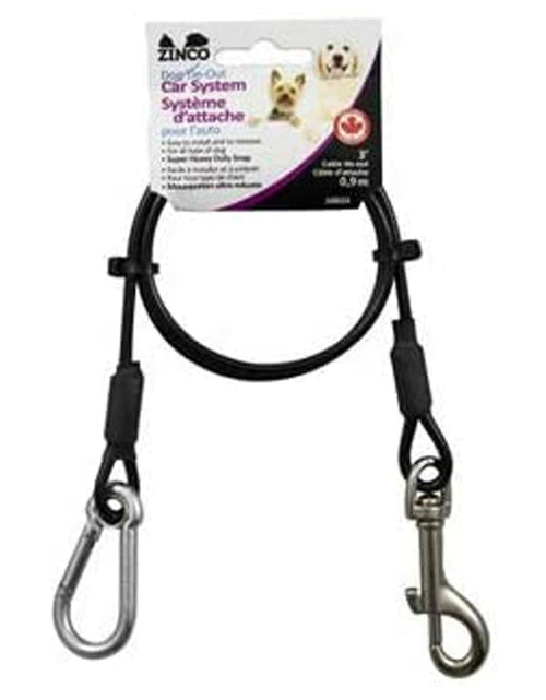 Load image into Gallery viewer, Zinco Heavy Duty Chew Proof Dog Car Leash Black Vinyl Coating Medium
