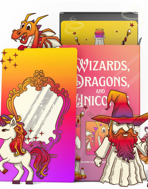 Load image into Gallery viewer, PIRATE WIZARDS Wizards Dragons Unicorns Card Game Fast Action 3-6 Players
