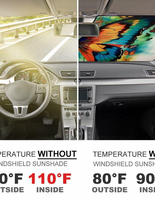 Load image into Gallery viewer, BAHELS Colorful Butterfly Car Windshield Sunshade UV Protector 55x30 Inch
