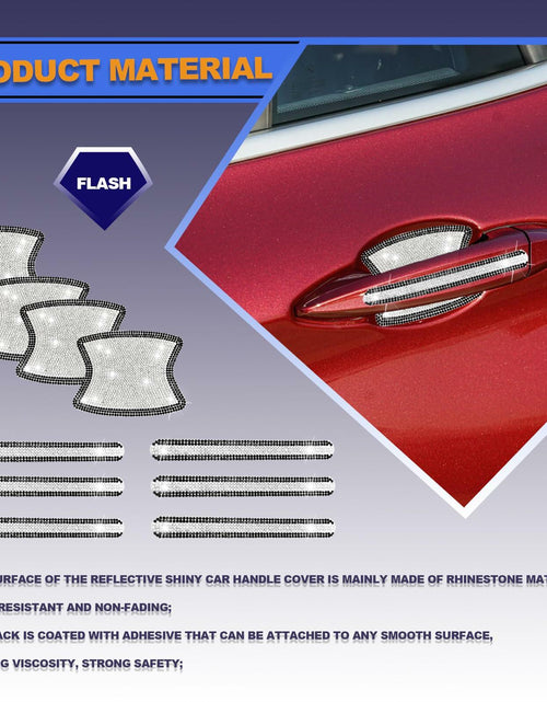 Load image into Gallery viewer, KEVWR 10pcs Bling Rhinestone Car Door Handle Stickers Protective Film Colorful
