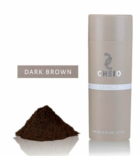 Cheio Hair Thickening Fibers Keratin Level 1 Dark Brown 27.5g Bald Spots