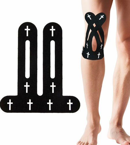 Yigney Christian Cross Kinesiology Tape Knee Support Black 12 Pcs