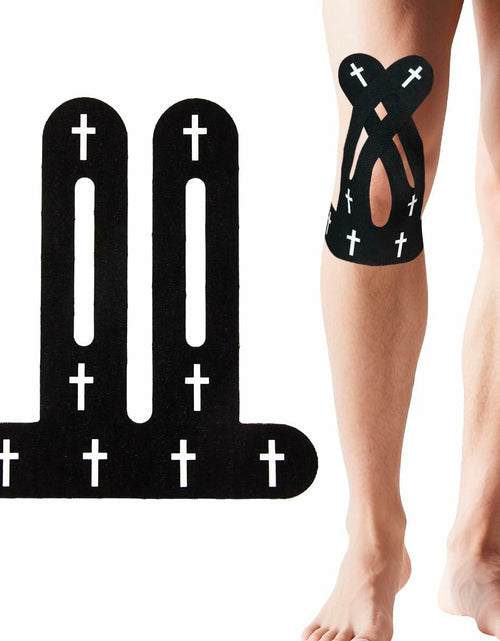 Load image into Gallery viewer, Yigney Christian Cross Kinesiology Tape Knee Support Black 12 Pcs
