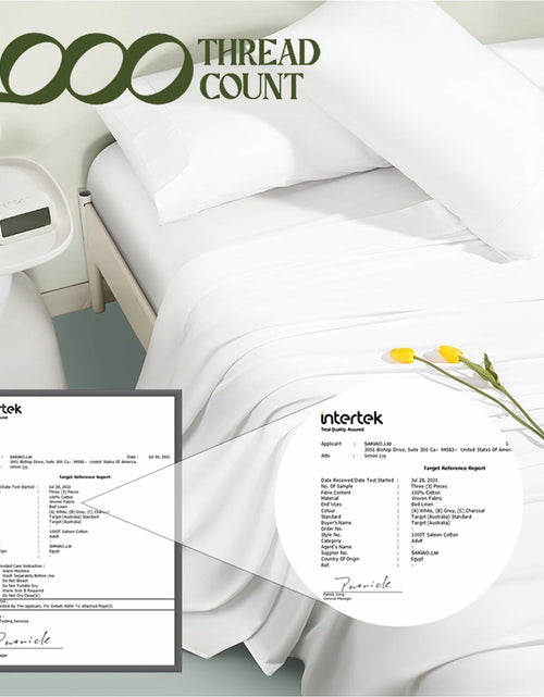Load image into Gallery viewer, SAKIAO Egyptian Cotton 1000TC King Sheets 17" Deep Pocket 4-Pc Pearl White King
