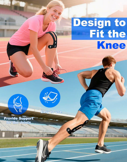 Load image into Gallery viewer, Yigney Christian Cross Kinesiology Tape Knee Support Black 12 Pcs

