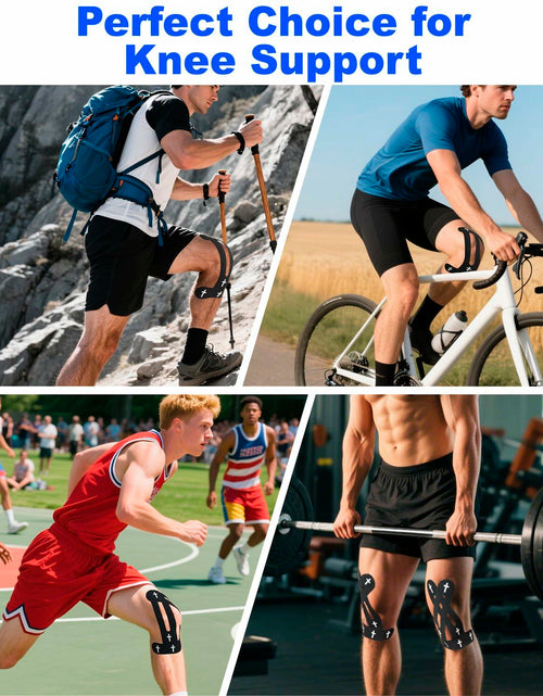 Load image into Gallery viewer, Yigney Christian Cross Kinesiology Tape Knee Support Black 12 Pcs
