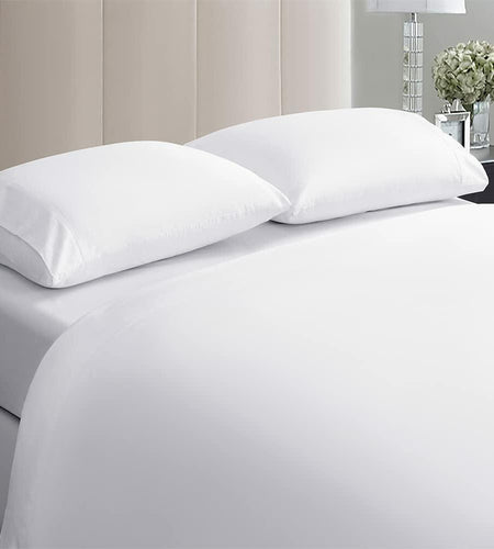 SAKIAO Egyptian Cotton 1000TC King Sheets 17" Deep Pocket 4-Pc Pearl White King