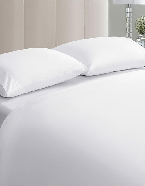 Load image into Gallery viewer, SAKIAO Egyptian Cotton 1000TC King Sheets 17" Deep Pocket 4-Pc Pearl White King

