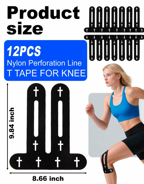 Load image into Gallery viewer, Yigney Christian Cross Kinesiology Tape Knee Support Black 12 Pcs

