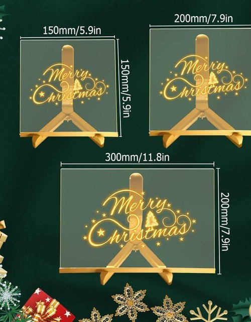 Load image into Gallery viewer, WESUN LED Note Board Acrylic Light Up Message Board 7 Pens 7.9x7.9"
