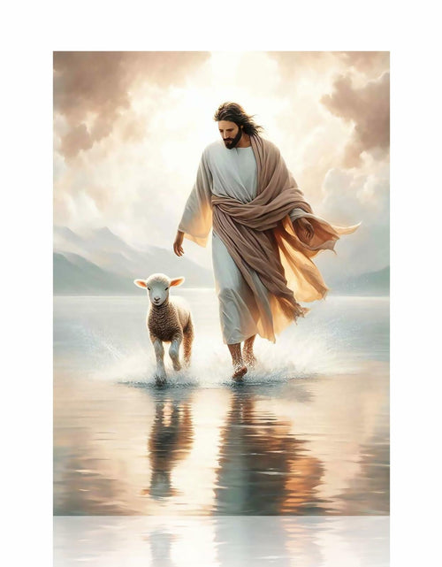 Load image into Gallery viewer, Generic Jesus and Lamb Canvas Wall Art Christian Poster 16x24in YS-5 Unframed
